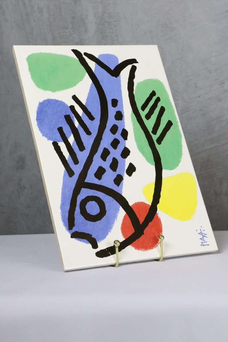 Vintage Postmodern Ceramic Fish Tile — Celestino Piatti