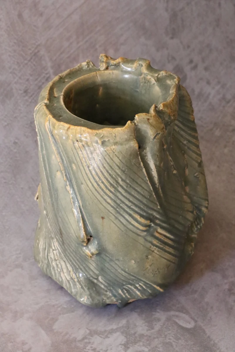 Brutalist Glazed Stoneware Vase — Claude Champy