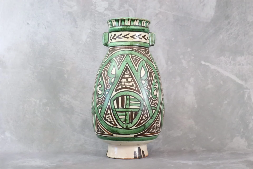 Mid-Century Hand-Painted Ceramic Vase — Domingo Punter