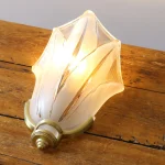Set of Three Art Deco Icicle Glass and Brass Wall Lights – photo 1