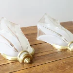 Set of Three Art Deco Icicle Glass and Brass Wall Lights – photo 5