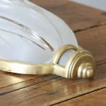 Set of Three Art Deco Icicle Glass and Brass Wall Lights – photo 7