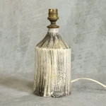 Incised Cream and Charcoal Ceramic Table Lamp – photo 2