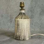 Incised Cream and Charcoal Ceramic Table Lamp – photo 9