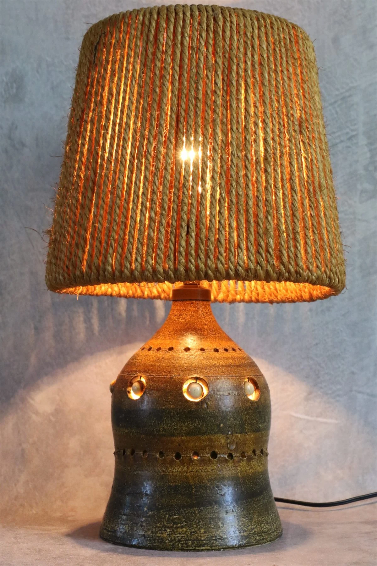 Brown Double Lighting Ceramic Table Lamp
