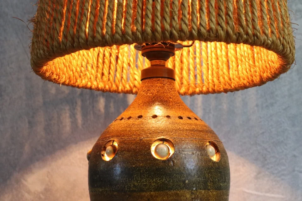 Double Lighting French Ceramic Lamp — Georges Pelletier
