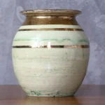 French Ceramic Green and Golden Vase – photo 10