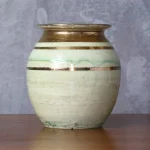 French Ceramic Green and Golden Vase – photo 4
