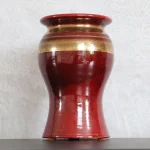 Vintage Red and Golden Ceramic Vase – photo 1