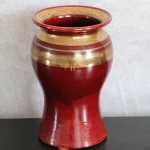 Vintage Red and Golden Ceramic Vase – photo 10