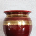 Vintage Red and Golden Ceramic Vase – photo 3