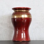 Vintage Red and Golden Ceramic Vase – photo 5