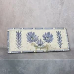 Blue Glazed Ceramic Cake Dish with Flowers – photo 8