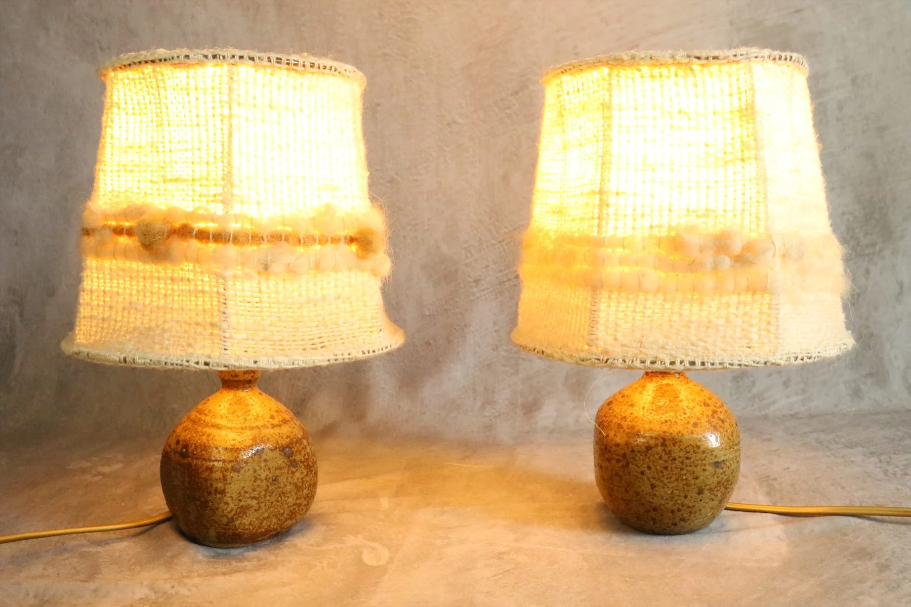 Pair of Stoneware Table Lamps