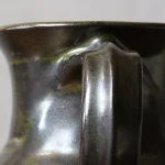 Black Glazed Ceramic Pitcher with Green Glints – photo 2
