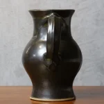 Black Glazed Ceramic Pitcher with Green Glints – photo 6