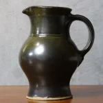 Black Glazed Ceramic Pitcher with Green Glints – photo 7