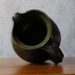 Black Glazed Ceramic Pitcher with Green Glints – photo 8