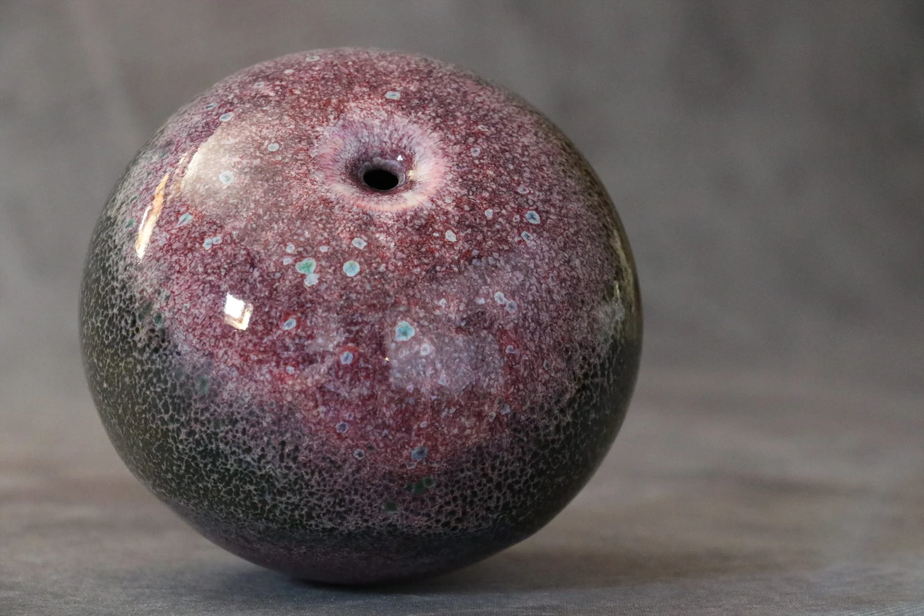 Purple and Black Mottled Glazed Porcelain Vase