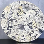Large Modernist Hand-Painted Ceramic Plate – photo 1
