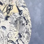 Large Modernist Hand-Painted Ceramic Plate – photo 3