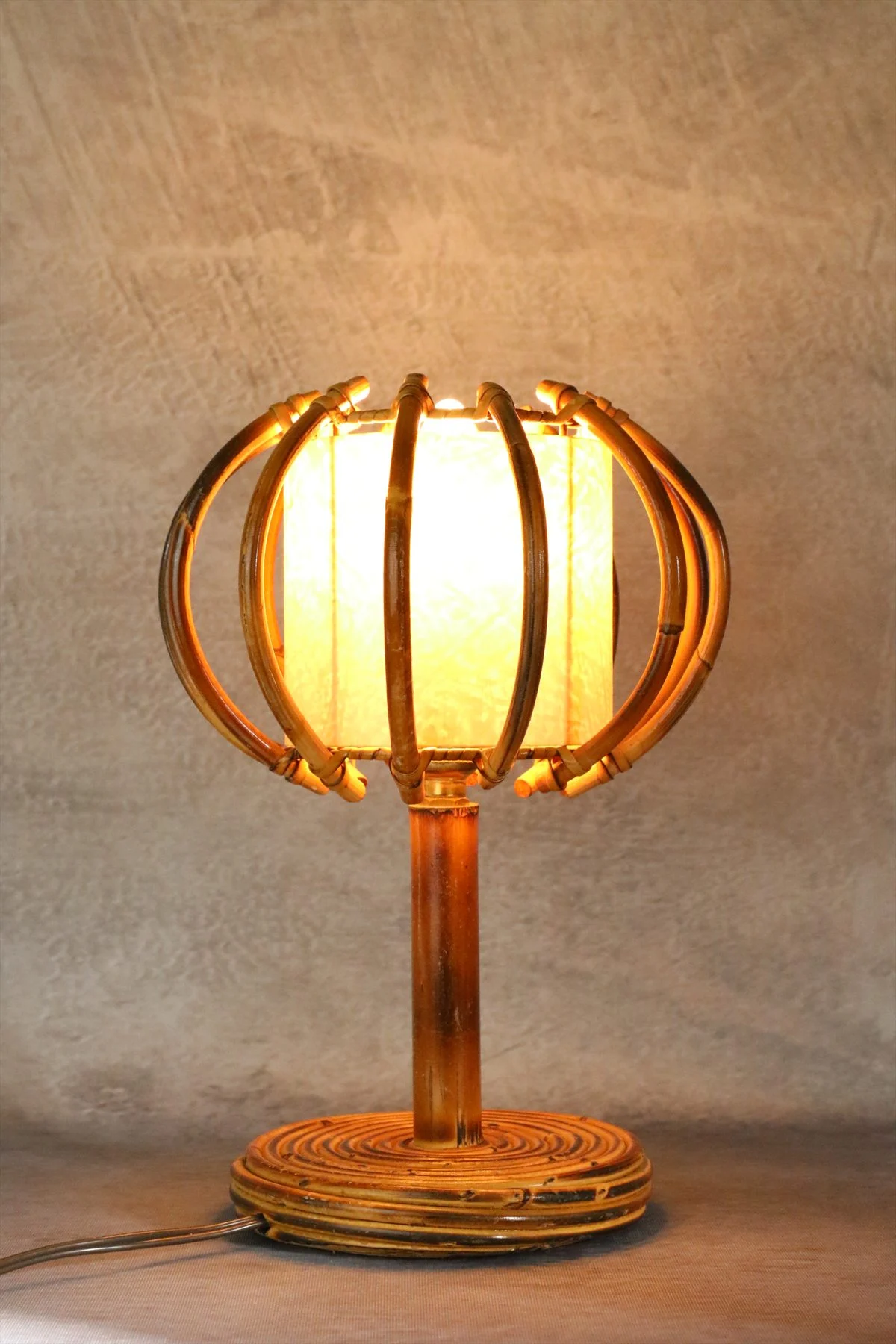 Bamboo and Rattan Table Lamp