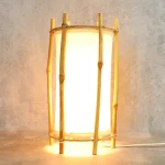 Mid-Century Modern Bamboo and Rattan Table Lamp – photo 7