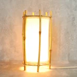 Mid-Century Modern Bamboo and Rattan Table Lamp – photo 8