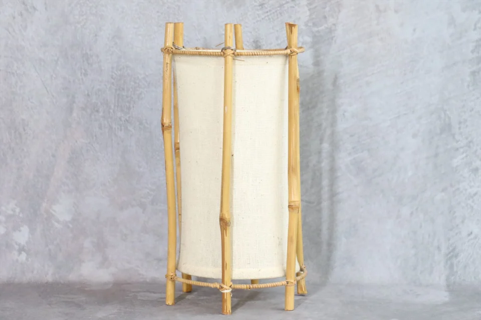 Mid-Century Modern Bamboo and Rattan Table Lamp — Louis Sognot