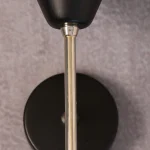 Pair of Black Metal Sconces with Opaline Tulip Shades – photo 10