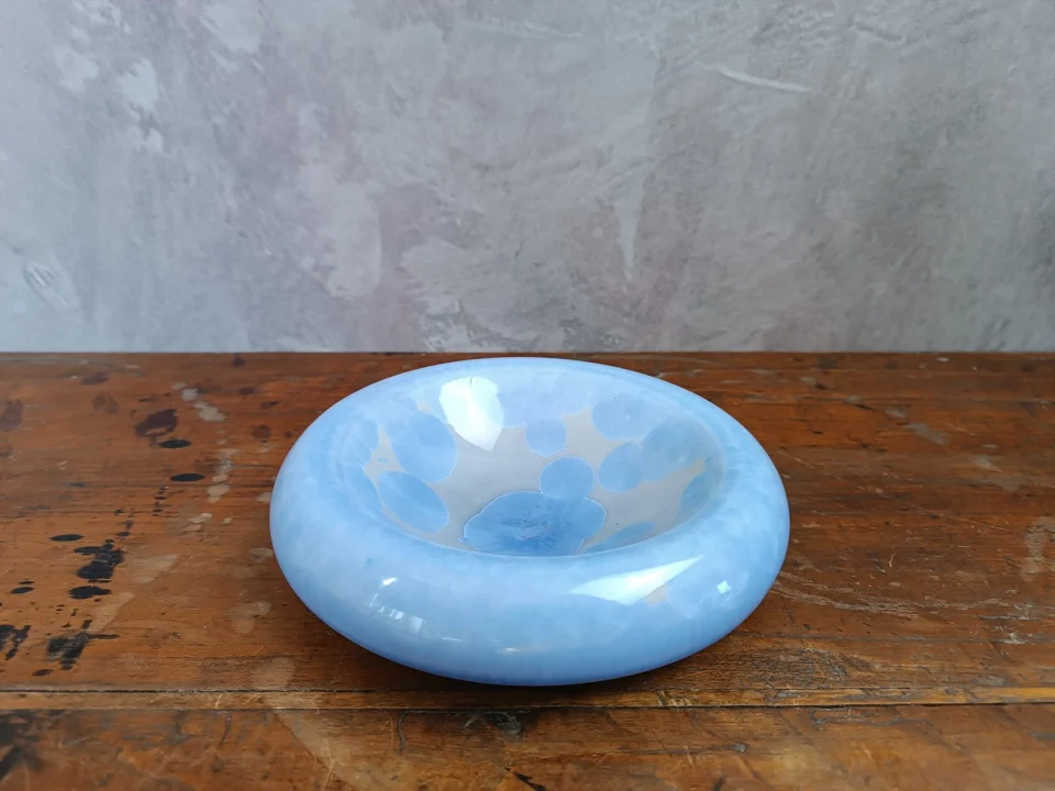Shallow Ceramic Bowl with Blue Glaze — Marc Uzan