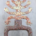 Polychrome Glazed Ceramic Totem – photo 7