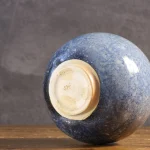Stoneware Round Vase with Blue Enamel – photo 5