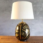 Art Deco Dinanderie Brass Table Lamp – photo 1