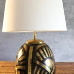 Art Deco Dinanderie Brass Table Lamp – photo 4