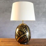 Art Deco Dinanderie Brass Table Lamp – photo 8