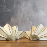 Pair of Vintage Art Deco Style Glass Paste and Brass Wall Lights – photo 6