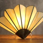 Pair of Vintage Art Deco Style Glass Paste and Brass Wall Lights – photo 8