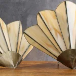 Pair of Vintage Art Deco Style Glass Paste and Brass Wall Lights – photo 9