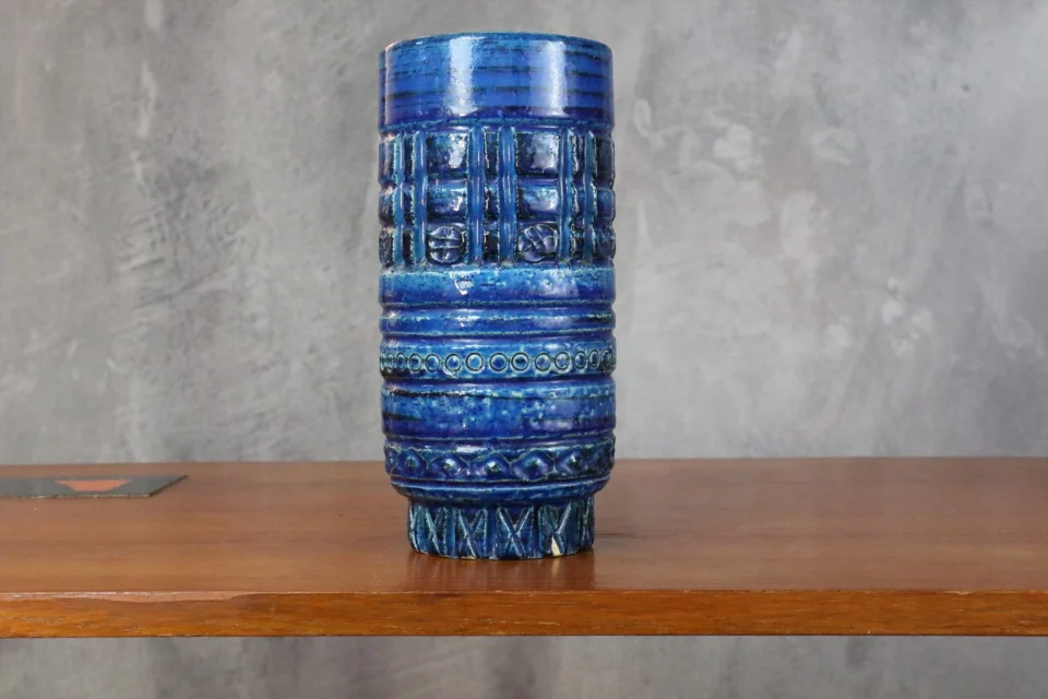 Ceramic Vase with Deep Blue Glaze — Pol Chambost