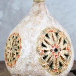 Textured Cream Glazed Ceramic Table Lamp – photo 6