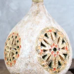 Textured Cream Glazed Ceramic Table Lamp – photo 7