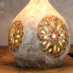 Textured Cream Glazed Ceramic Table Lamp – photo 8