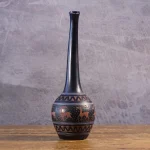 Midnight Blue Ceramic Pitcher with Deer Frieze – photo 12