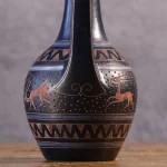Midnight Blue Ceramic Pitcher with Deer Frieze – photo 4