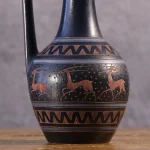 Midnight Blue Ceramic Pitcher with Deer Frieze – photo 6