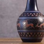Midnight Blue Ceramic Pitcher with Deer Frieze – photo 7