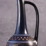 Midnight Blue Ceramic Pitcher with Deer Frieze – photo 8