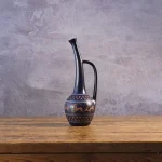Midnight Blue Ceramic Pitcher with Deer Frieze – photo 9