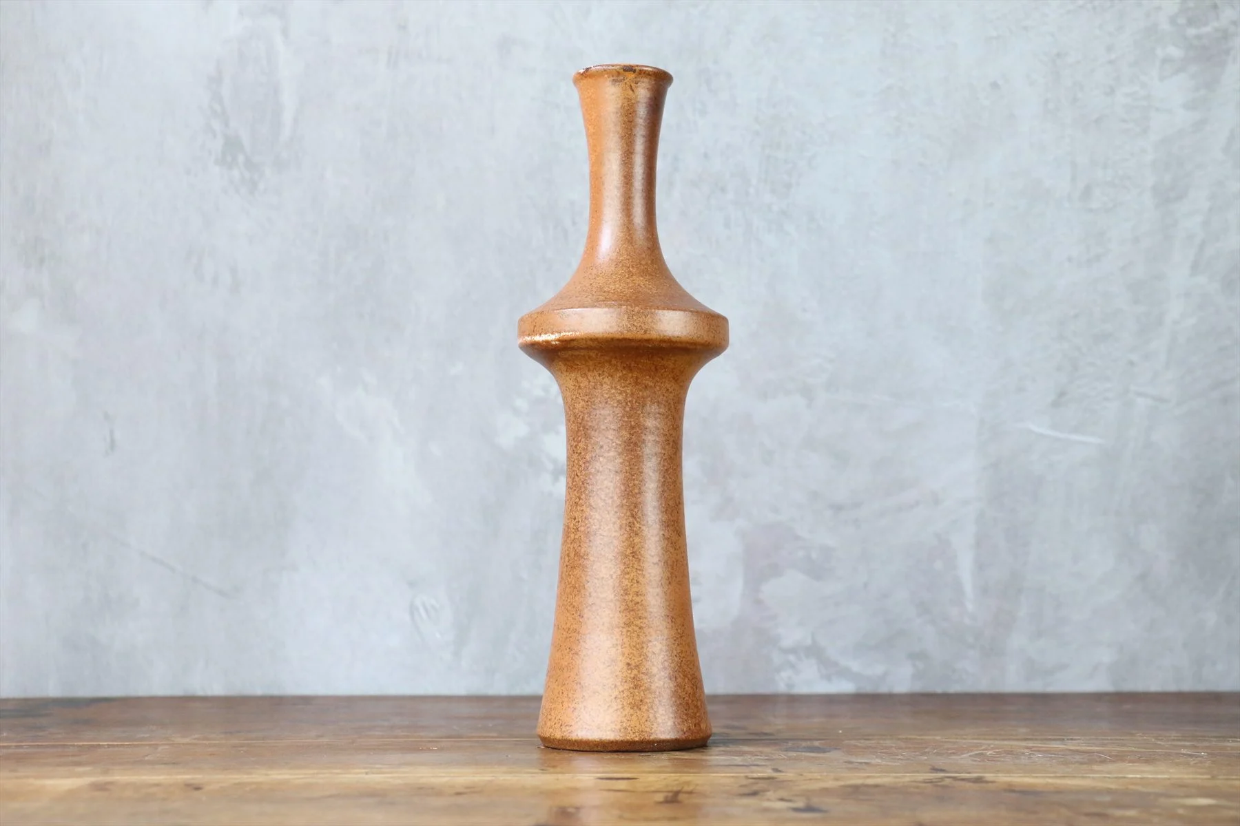 Satin Caramel Brown Ceramic Vase
